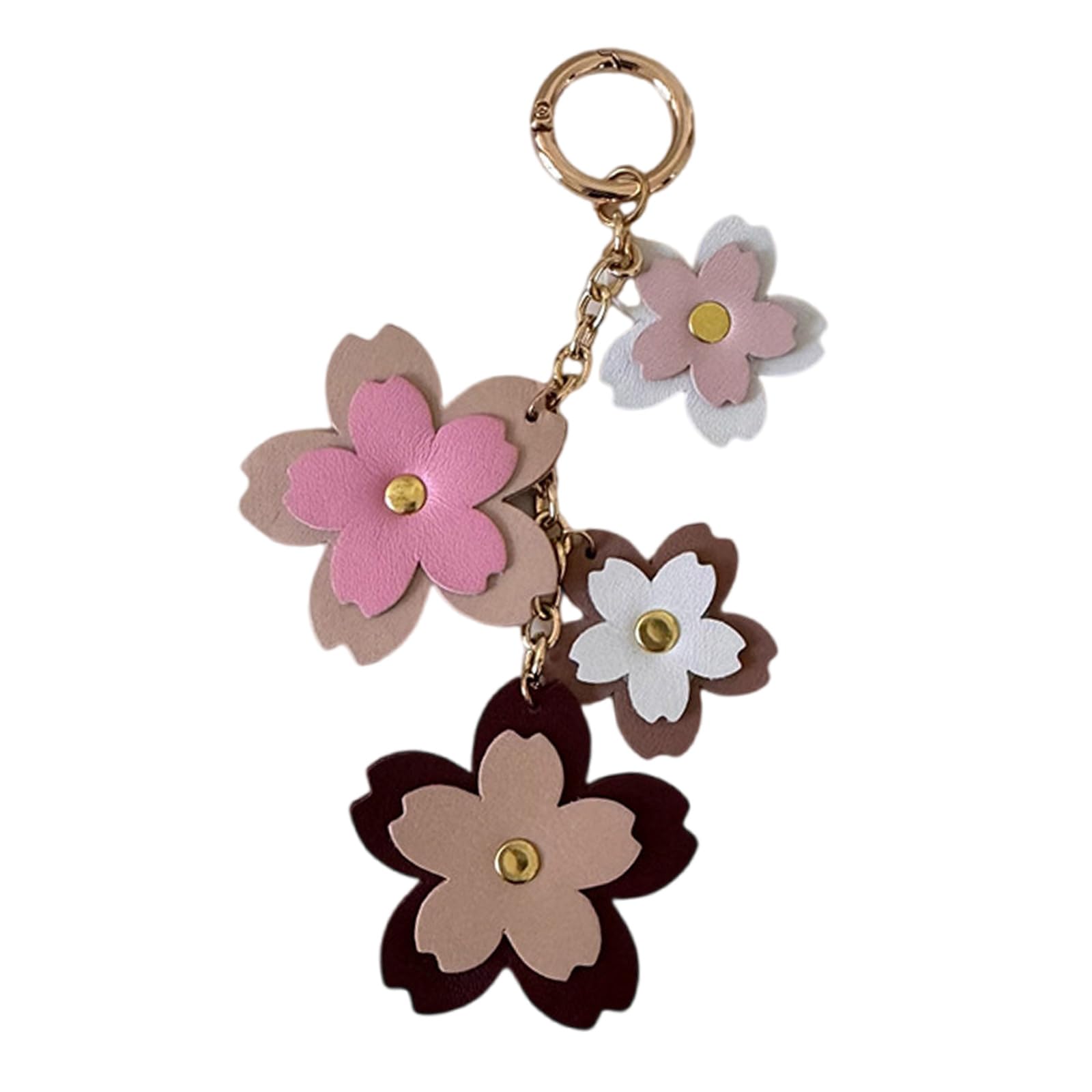 Baodss Flower Keychain Purse Embellishment Car Keychain Strap Fashionable Holder for Youthful Women Bags