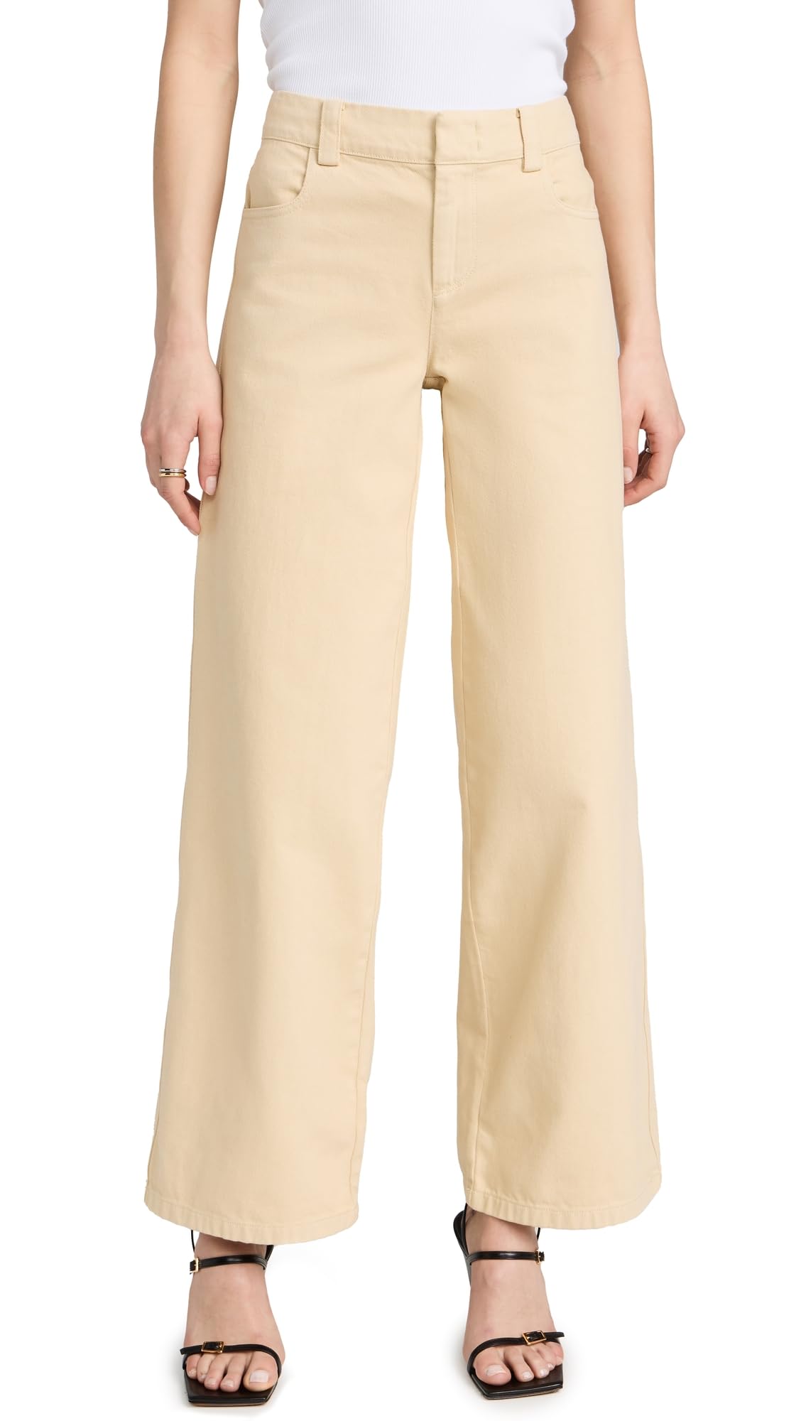 Vince Womens Washed Twill Wide Leg Pants
