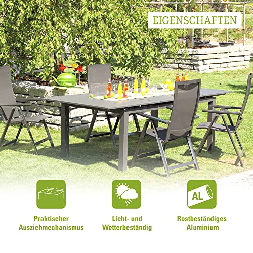 Ausziehbarer Gartentisch von Acamp wetterfest und pflegeleicht