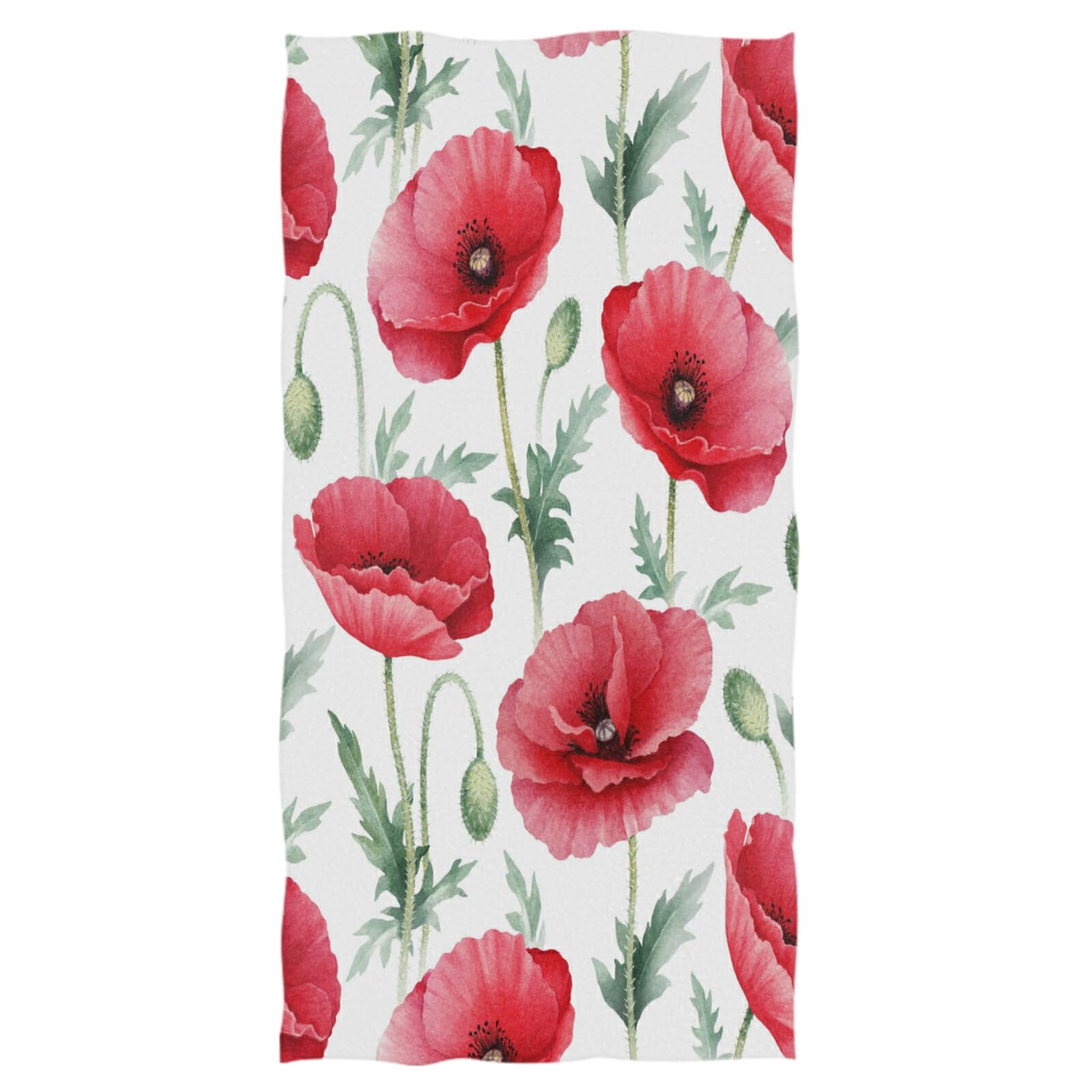Beautiful Poppy Flowers Hand Towels Watercolor Red Florals Face Towel Soft Thin Guest Towel Portable Kitchen Tea Dish Towels Washcloths Bath Decor Housewarming Gifts 16