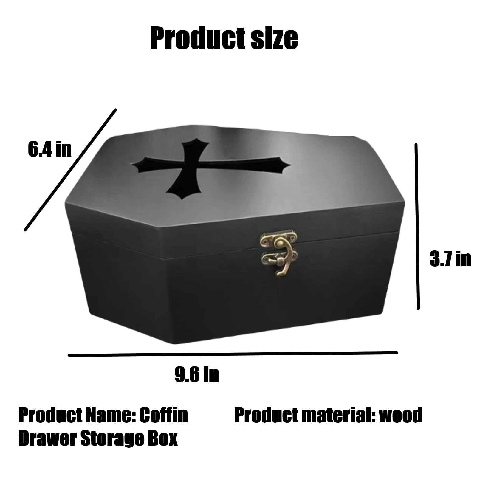 Goth Toilet Paper Holder With Phone Shelf - Black Wooden