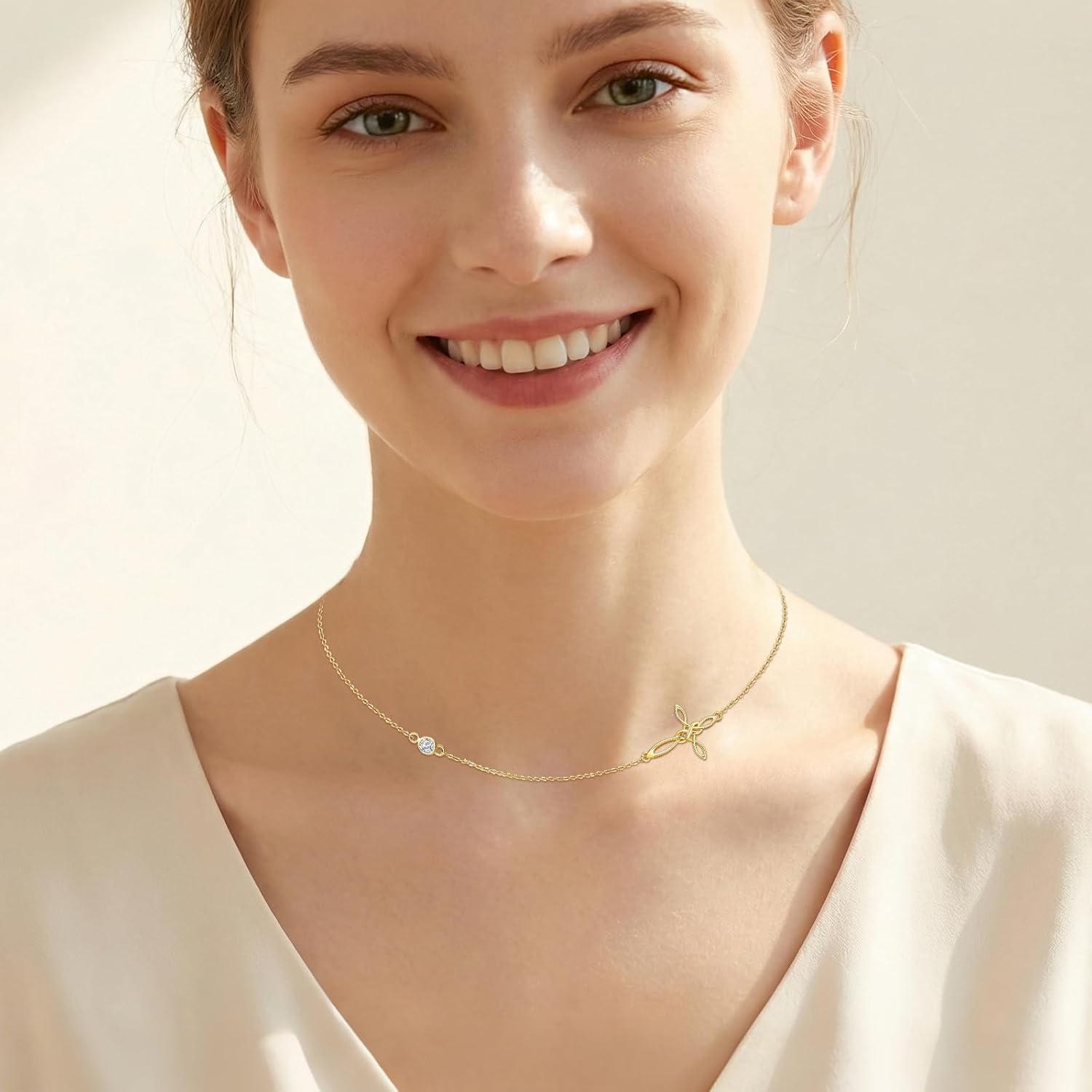 Gold Dainty Cross Necklace for Women 14K Gold Christian Cross Pendant Necklaces Jewelry Valentines Day Gifts for Wife Girlfriend Her