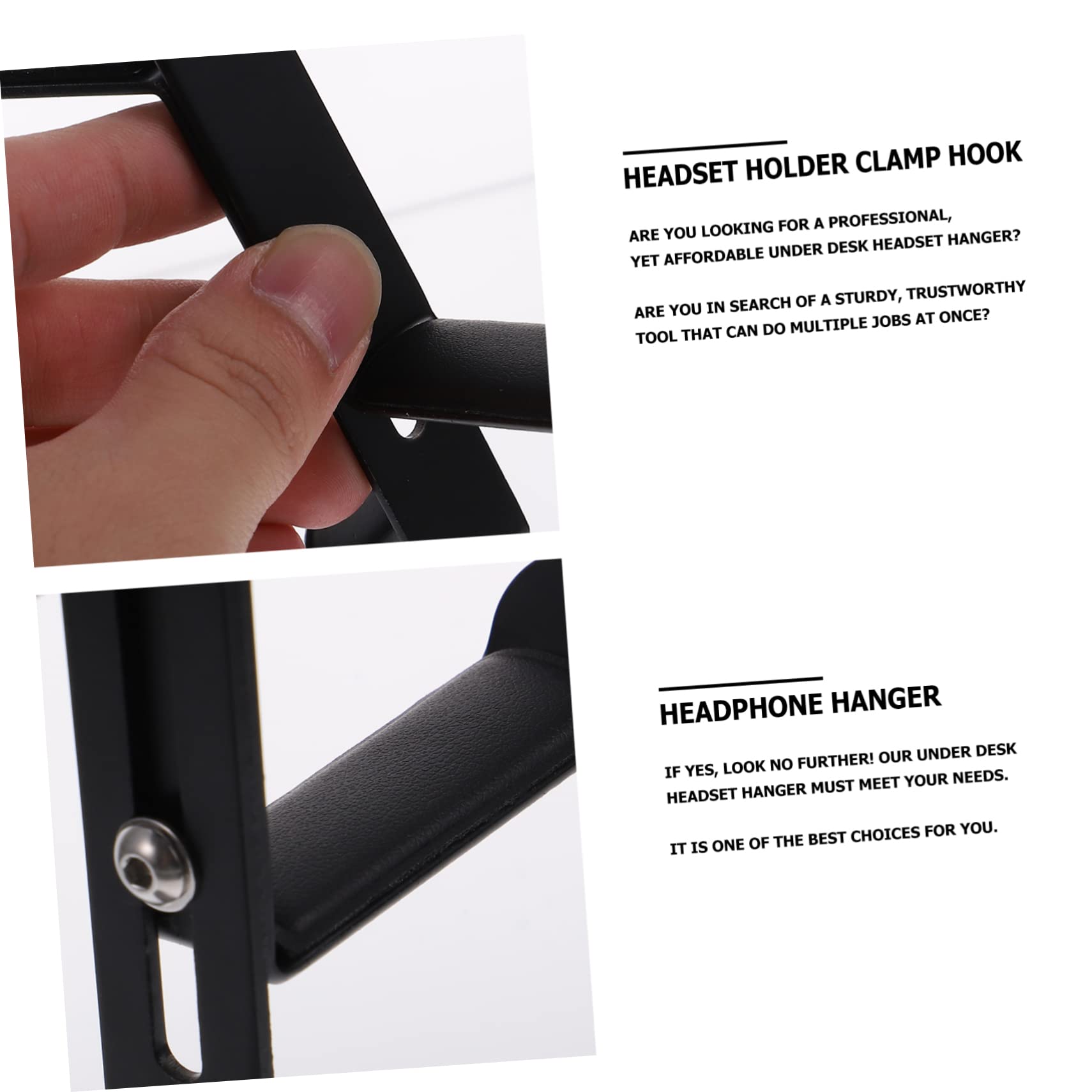 Gadpiparty 3pezzi Supporto Regolabile Per Cuffie Metallo Con Gancio Da Scrivania Per Auricolari Installazione Semplice e Design Elegante Protezione Pu Per Headset