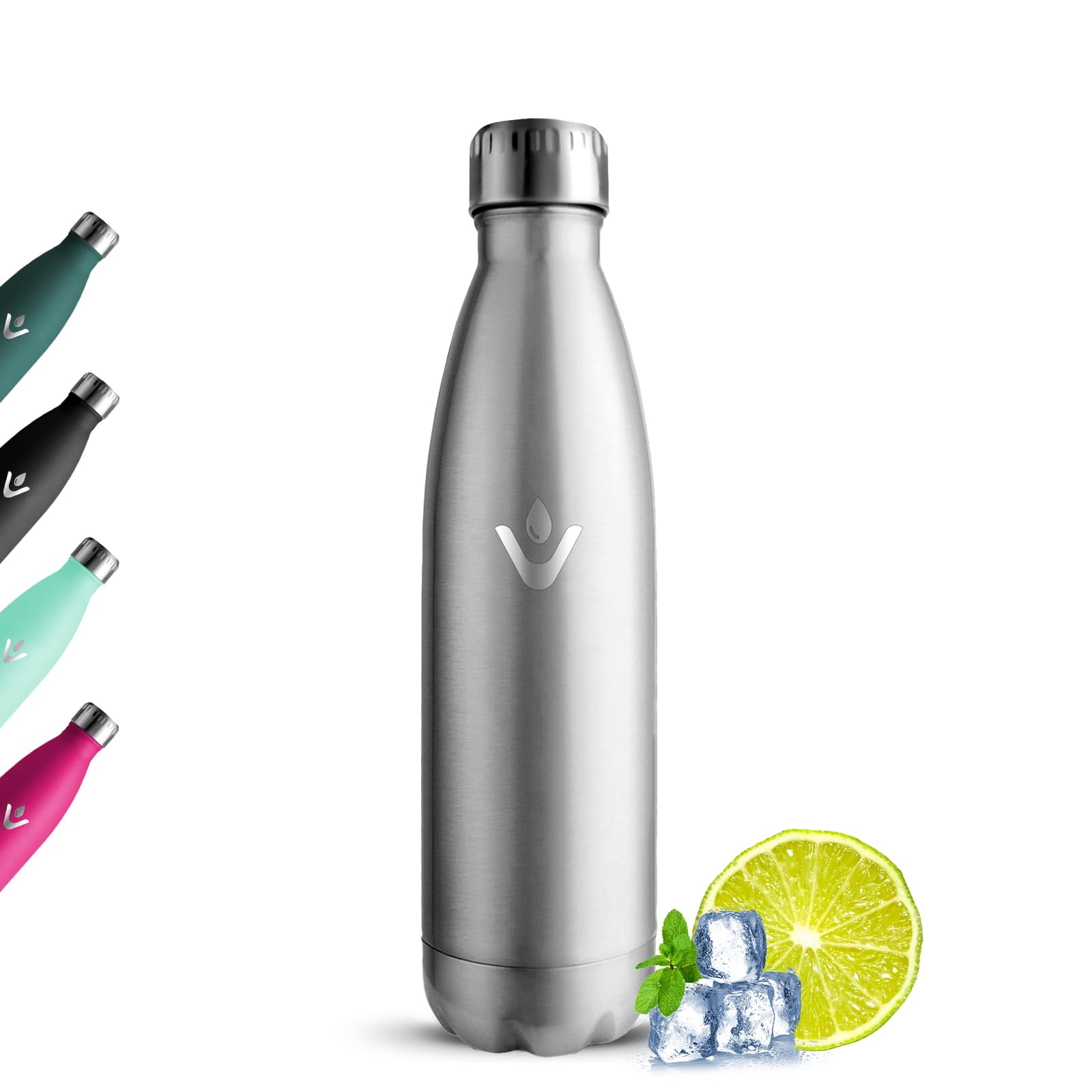 Grsta 500 ml Thermal Water Bottle, Leakless Water Bottles, Children Bottle, BPA Free, Vacuum Insulated, Stainless Steel Water Bottle for Outdoor, Outdoor, Gym, Travel