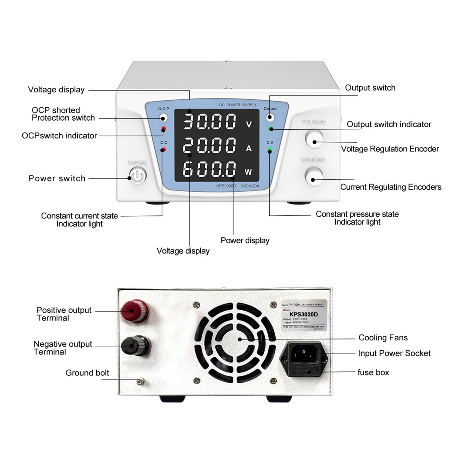 Zasilacz prądu stałego z regulacją napięcia, 30 V, 60 V, 100 V, RS-485, programowalny, laboratoryjny, regulowany zasilacz prądu stałego, automatyczne sterowanie, stabilizator napięcia, zasilacz do