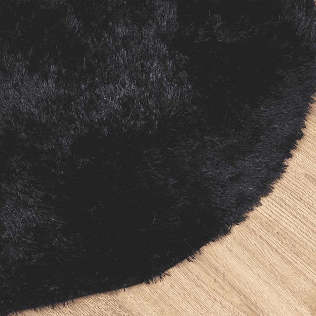 Tappeto Shaggy a Pelo Lungo NAVARRA Nero 160x160 cm Poliestere,Tappeto Shaggy,Antiscivolo Morbido,Tappeto Shaggy Camera da Letto-4102910