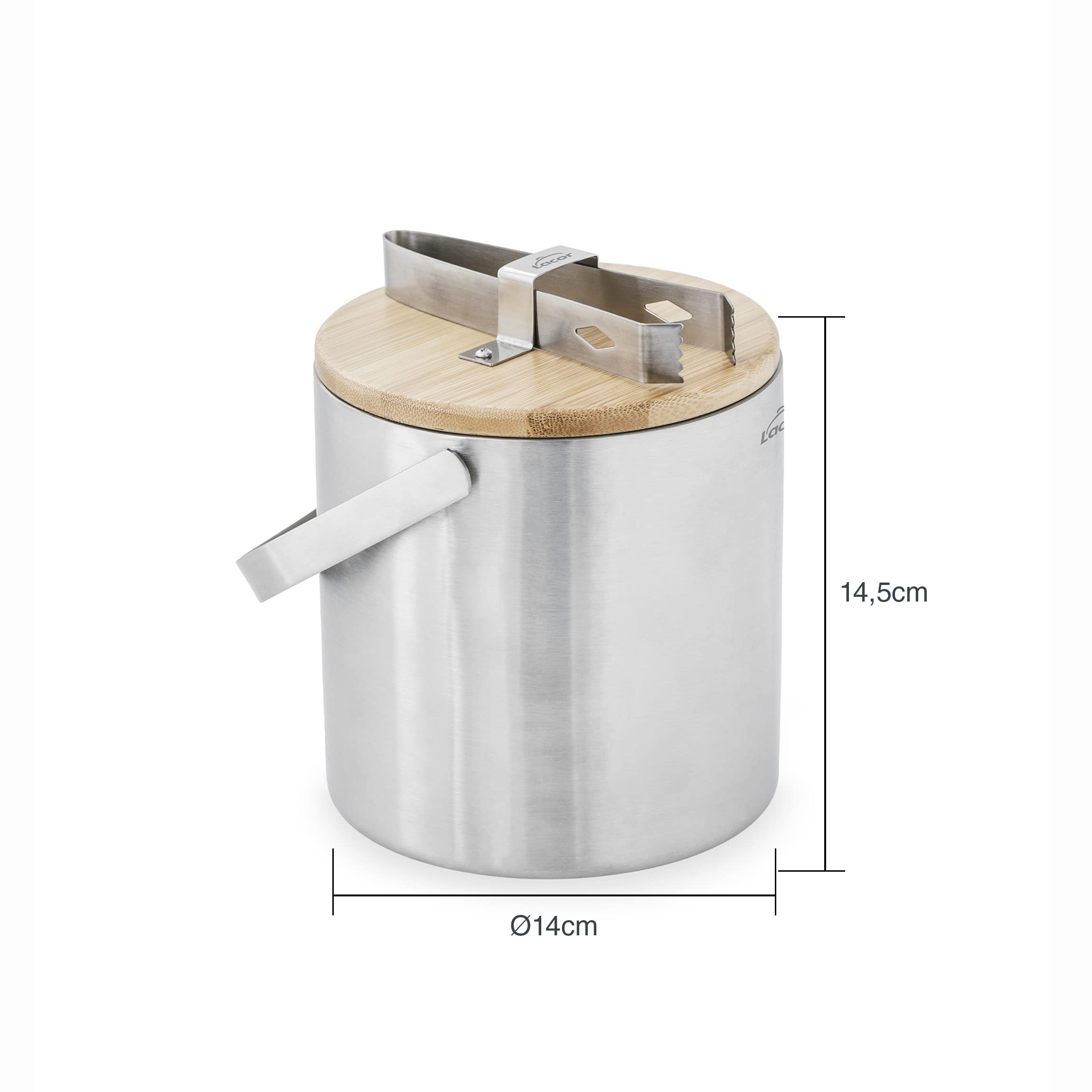 Secchiello Ghiaccio Acciaio Inox 1.5L Con Pinze E Coperchio - Finitura Martellata - Foto 5