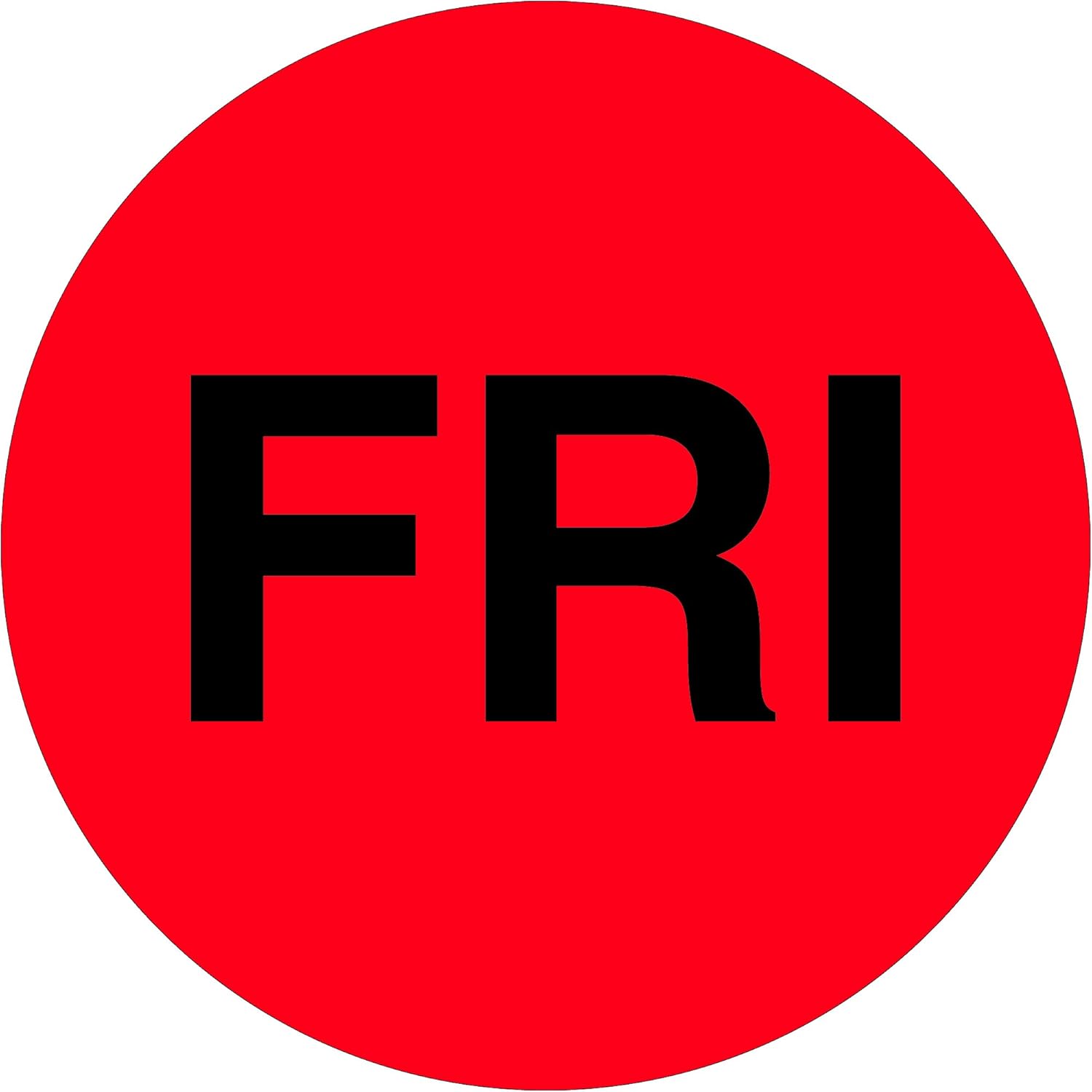Partners Brand PDL6541 Tape Logic Inventory Circle Labels, Days of The Week, "FRI", 1", Fluorescent Red (Pack of 500)