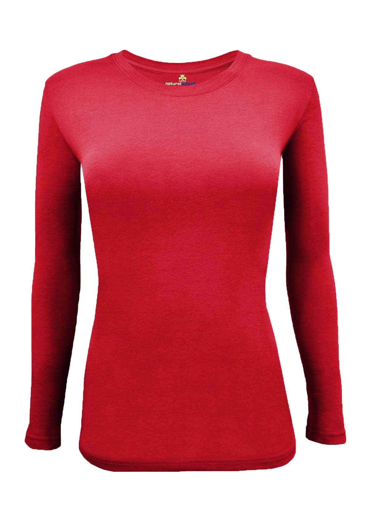 Natural Uniforms Women's Plus Size Long Sleeve Tee Shirt Sizes XL to 5X (Red, 5X-Large)