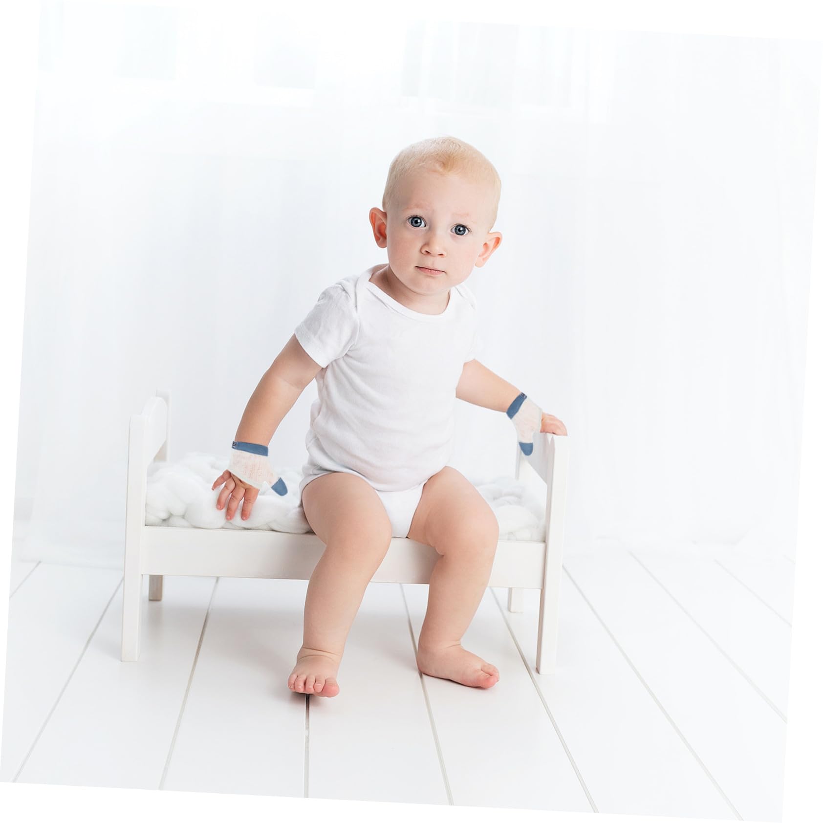 UPKOCH 2 Paar Daumenhandschuhe für Babys aus Nylon Wiederverwendbar mit Kratzschutz gegen Fingerlutschen und Daumenlutschen für 6-22,5kg