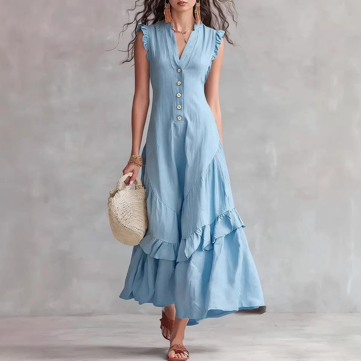 Abito da donna estivo elegante senza maniche