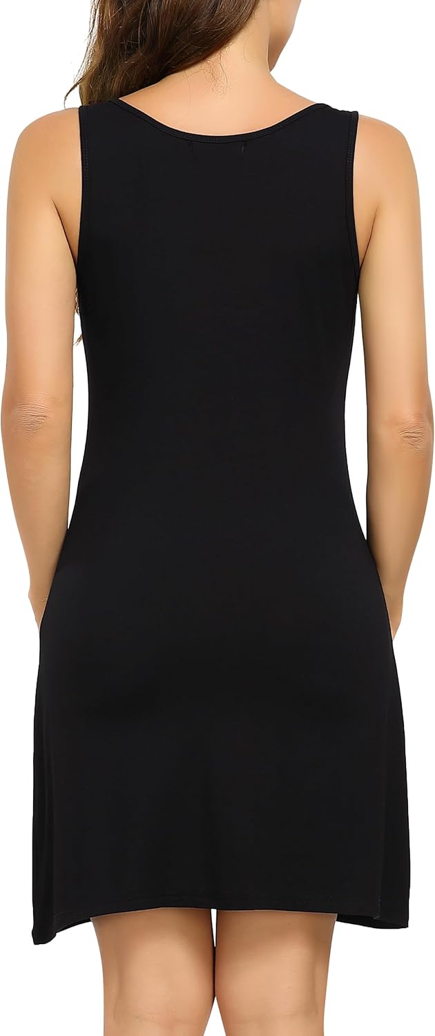 Lovasy Full Slips for Women Sleeveless Tank Tops Under Dress Wide Straps Mini Slip Nightwear S-3XL - Image 4
