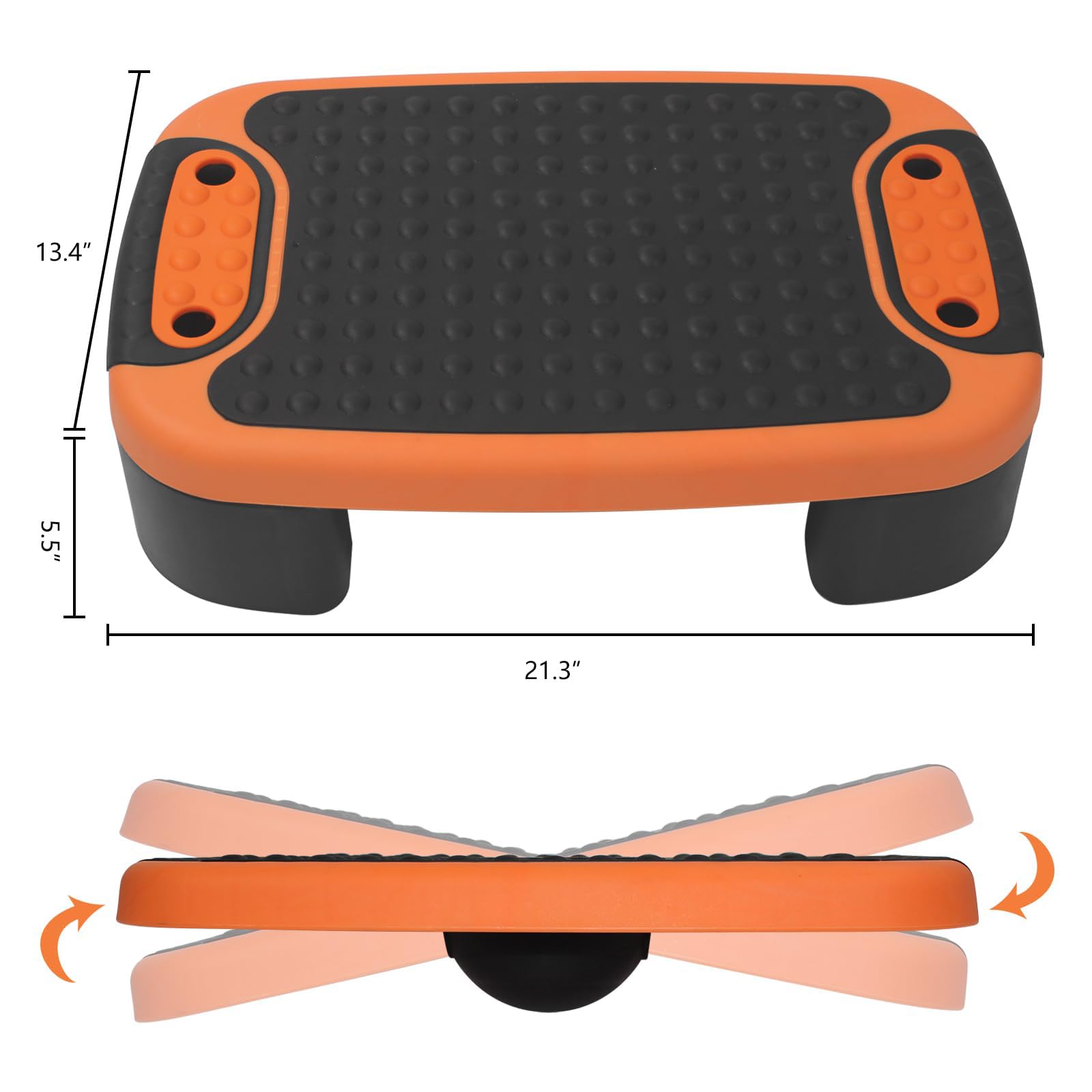 Slant Board Stepper, piattaforma di equilibrio regolabile con superficie antiscivolo, elevata capacità di carico per la forza del core, squat, esercizi a gradini, regolazione a tre strati