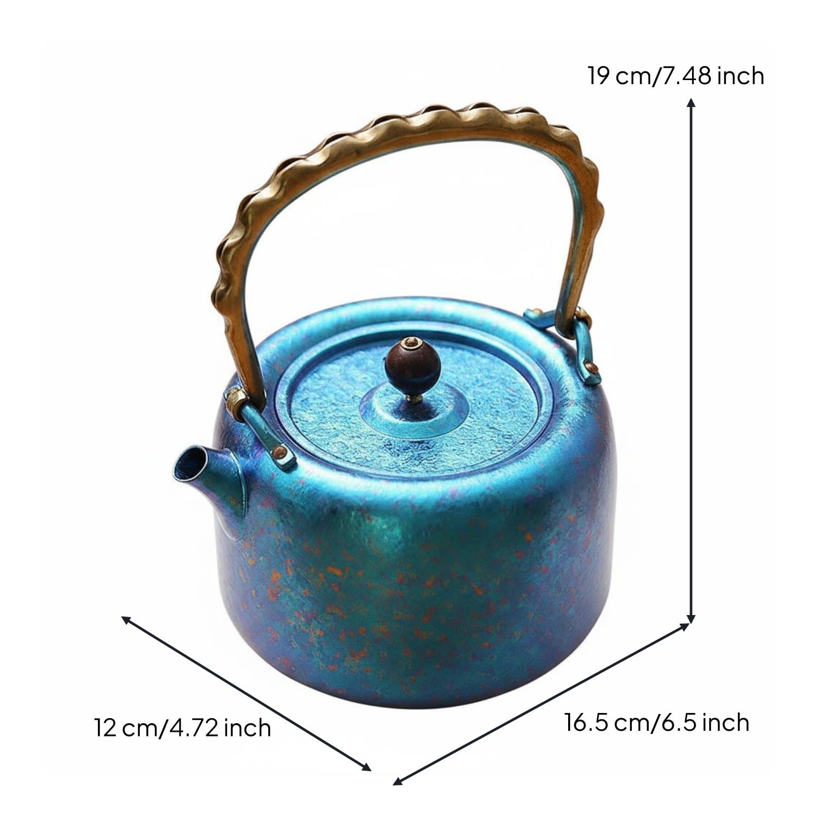 Tetera de Viaje al Aire Libre Tetera Hervidor Jarra Cafetera de Titanio Ligera y Resistente con Vertido Suave y Gran Capacidad Adecuada para Camping, Array, Azul Jingtailan
