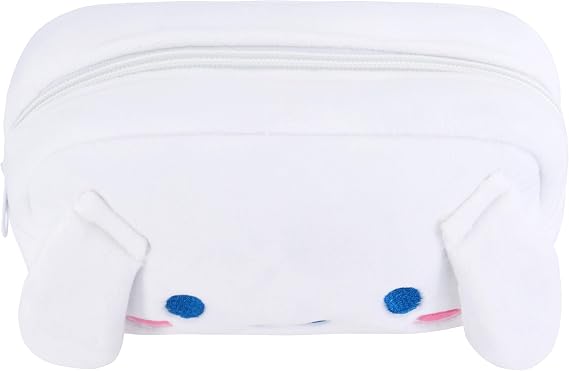 Roffatide Small Women Girls Cosmetic Bag Anime Makeup Bag Portable Zipper Pouch Case White