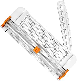 Paper Cutter, 12Inch A4 Paper Trimmer with Automatic Security Safeguard for Standard Cutting of Paper, Scrapbook, Craft Paper, Photos or Labels (White)
