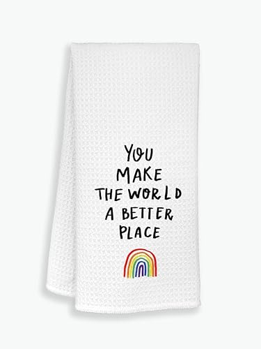 ZJSYXXU Toallas de cocina arcoíris – Toallas de cocina bohemias arco iris, paños de cocina, toallas de mano decorativas para cocina, haces del mundo