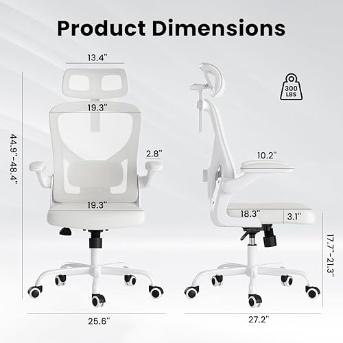 Miniatura 2 de Ergonomic Office Chair, High Back Mesh Home Swivel Desk Chair, with Adjustable Lumbar Support, Headrest and Flip Up Armrests Computer Cairs for