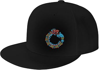 Ouroboros Quetzalcoatl Feathered Serpent Aztec Mayan Baseball Cap Adult Flat Cap, Military Cap with Solid Border Baseball Cap