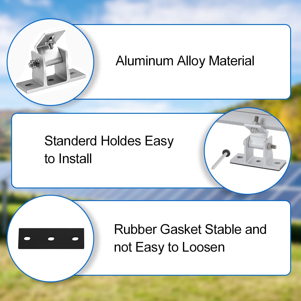 mizikuu Solarpanel Halterung Dachhaken, 4 Stück Befestigung Solarmodul Z- Halterung Montage Solarpanel Dachmontage Individuell Verstellbar pv modul halterung für Wohnmobile, Dächer, Wände