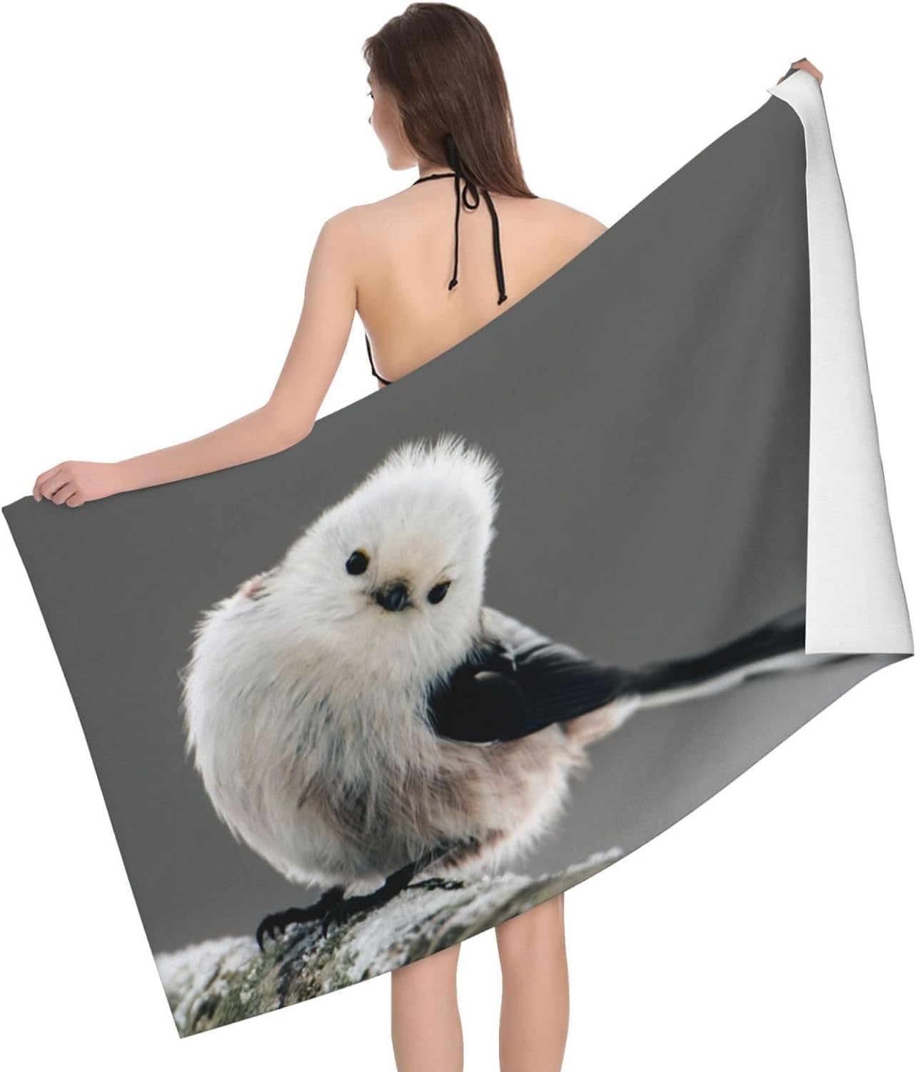 Amazon｜シマエナガ 鳥 北海道 雪の妖精 バスタオル 大判 吸水