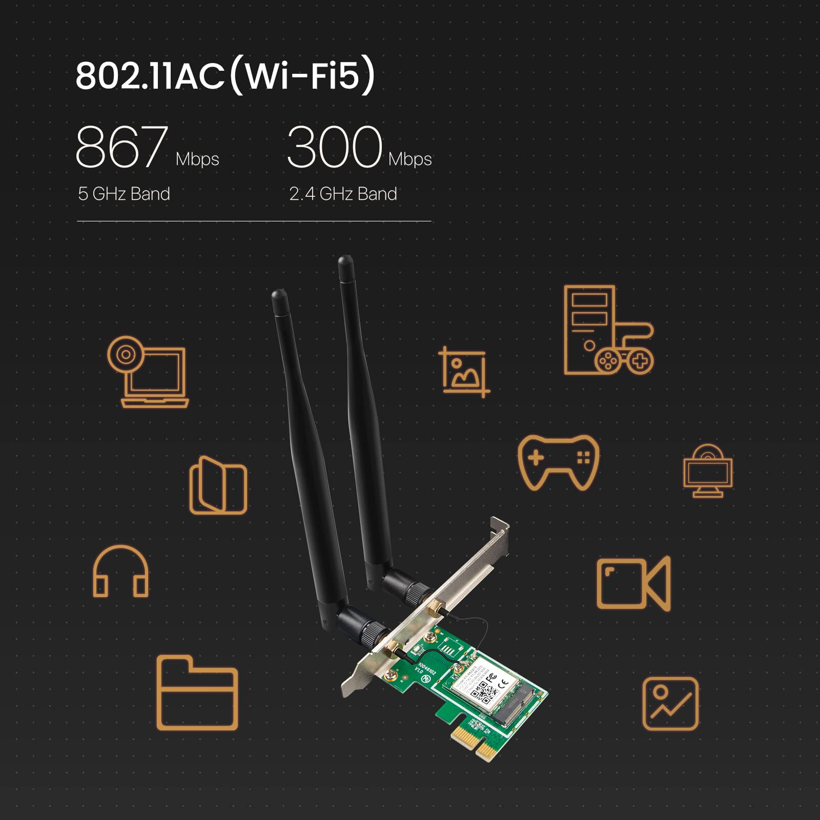 Tenda E30 Adaptateur Wi-FI 6 PCI-E sans Fil 3000 Mbps, Carte réseau AX3000, Bluetooth5.0, Double Bande, MU-MIMO, OFDMA, Ultra-Faible Latence, Gaming Top Niveau, Compatible avec Win10, Plug & Play