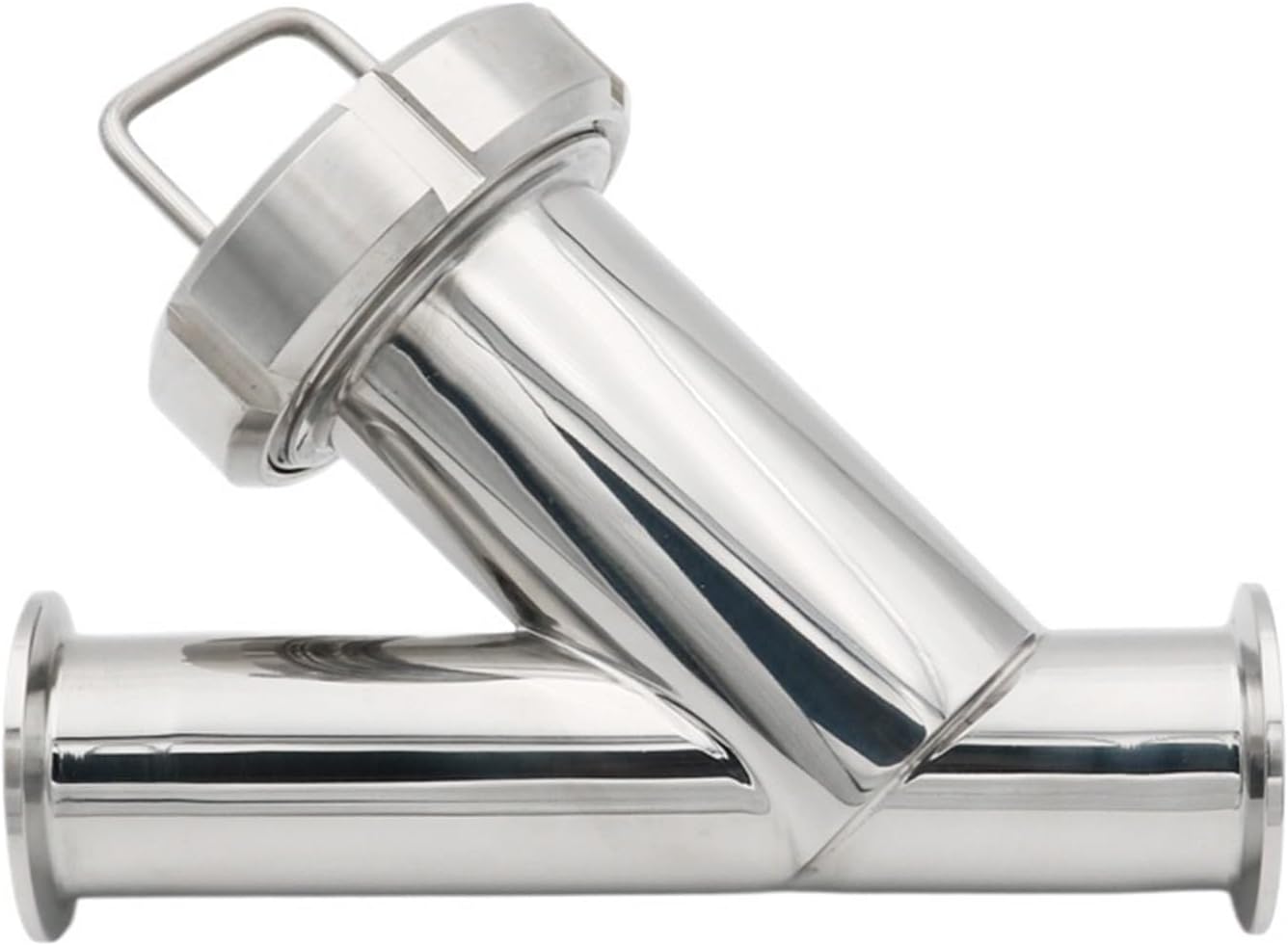 Y Type Filter Strainer 1" 1.5" 2" Stainless Steel SS304 Tri Clamp 50.5 64MM 100 Mesh Homebrew Pipe Fittings(100 mesh,19mm Ferrule50.5)