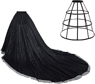 Bridal Satin Skirt with Full Long Train and Petticoat Tulle Skirt for Wedding Length