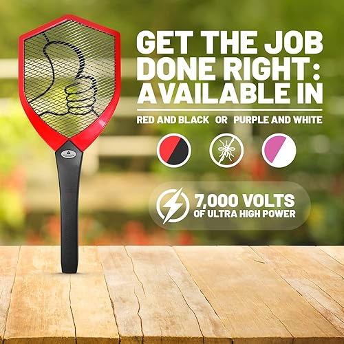 Miniatura 2 de Vectorfog TW-08-A - Raqueta eléctrica para mosquitos y moscas - Matamoscas electrónico - Matamoscas - Matamoscas - Raqueta de mano para exterminador