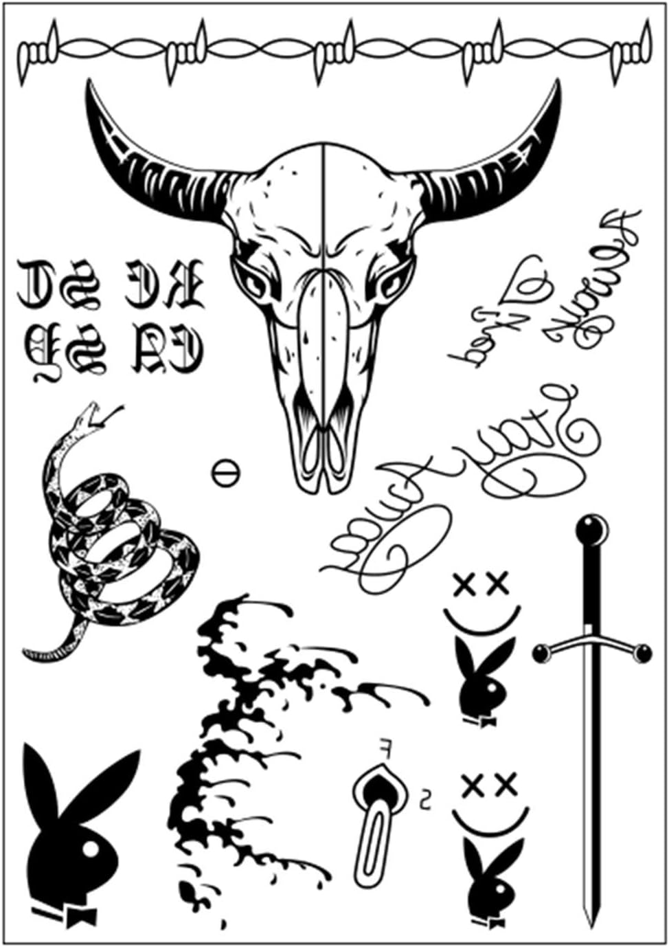 DaLin Face Temporary Tattoos for Halloween Costume Accessories and Parties
