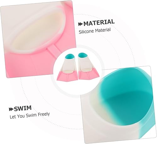Miniatura 7 de Aletas para natación, esnórquel, cómodas aletas para adultos, equipo de entrenamiento de natación de viaje corto, diseño divertido para todos los