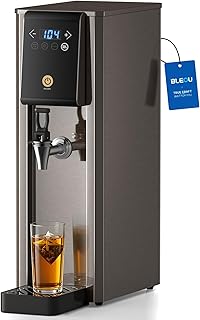 Bleou 1800W Commercial Countertop Hot Water Dispenser, 20L/H Rapid Heating | 304 Stainless Steel, Adjustable Temperature 104°F-212°F for Boba Tea, Coffee Bar, Restaurant, Office, Hotel