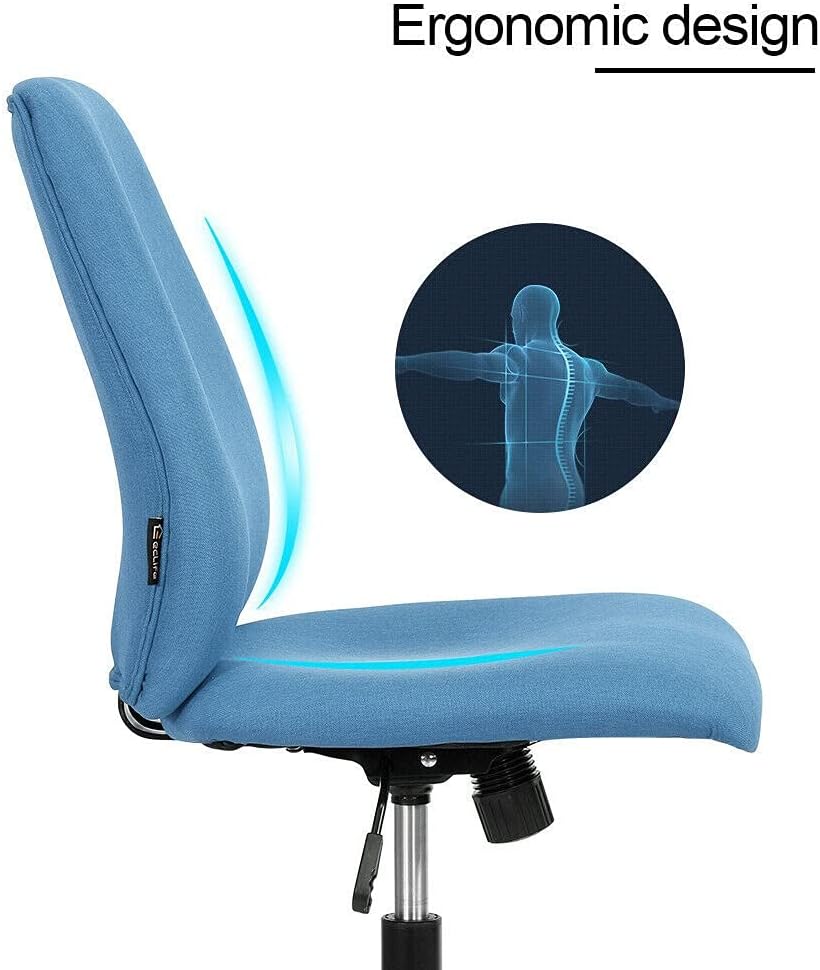 Office Chair Office Chair Ergonomic Computer Linen Mid-Back Swivel Padded Seat Adjustable Desk Chair Gaming Chair image 5