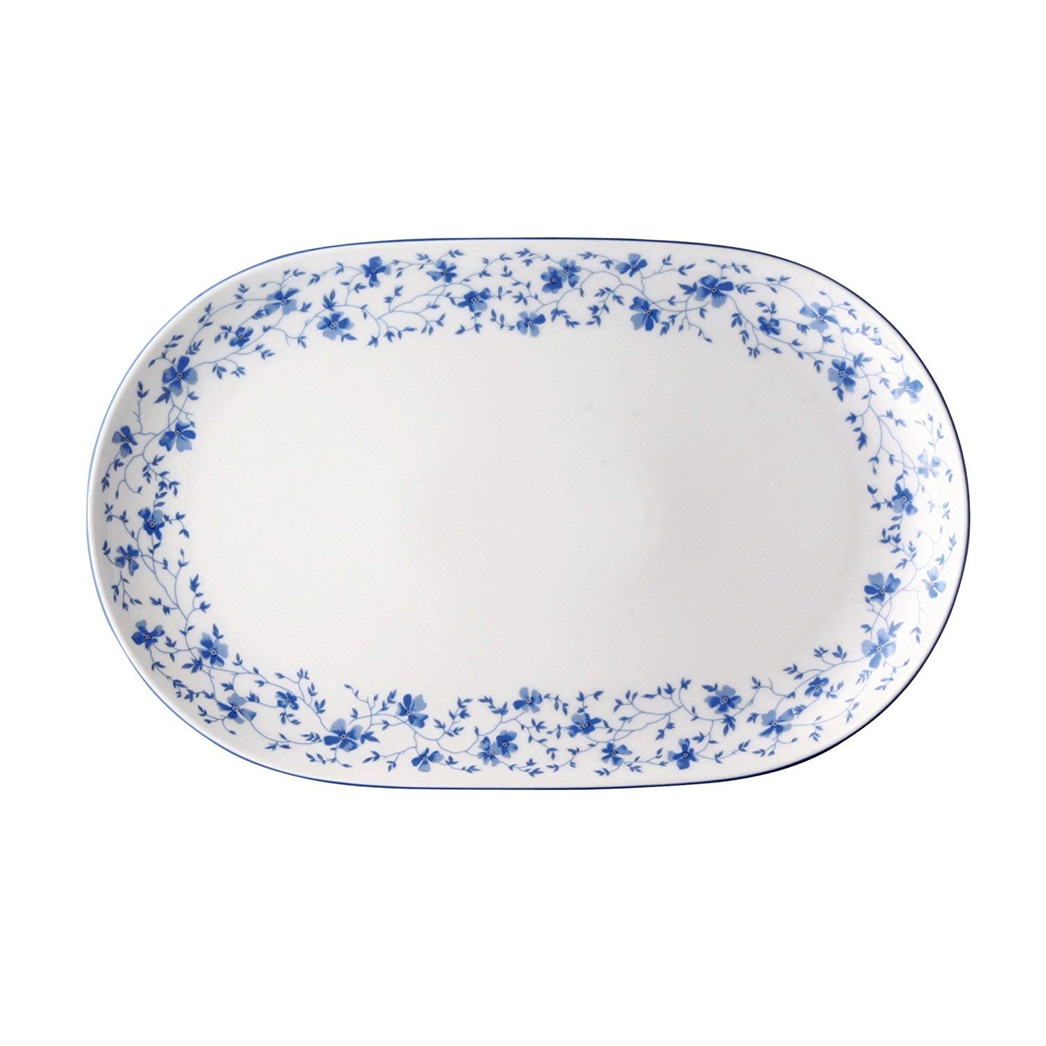 Arzberg Form 1382 Vassoio, Ovale, per Contorni, da Portata, Fiori Blu, Porcellana, 32 cm, 41382-607671-12732