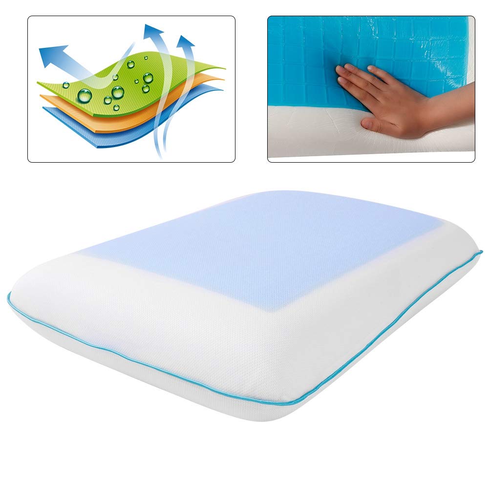Zyyini Cuscino rinfrescante in gel memory foam supportivo e confortevole ideale per famiglia amici migliorare qualità del sonno