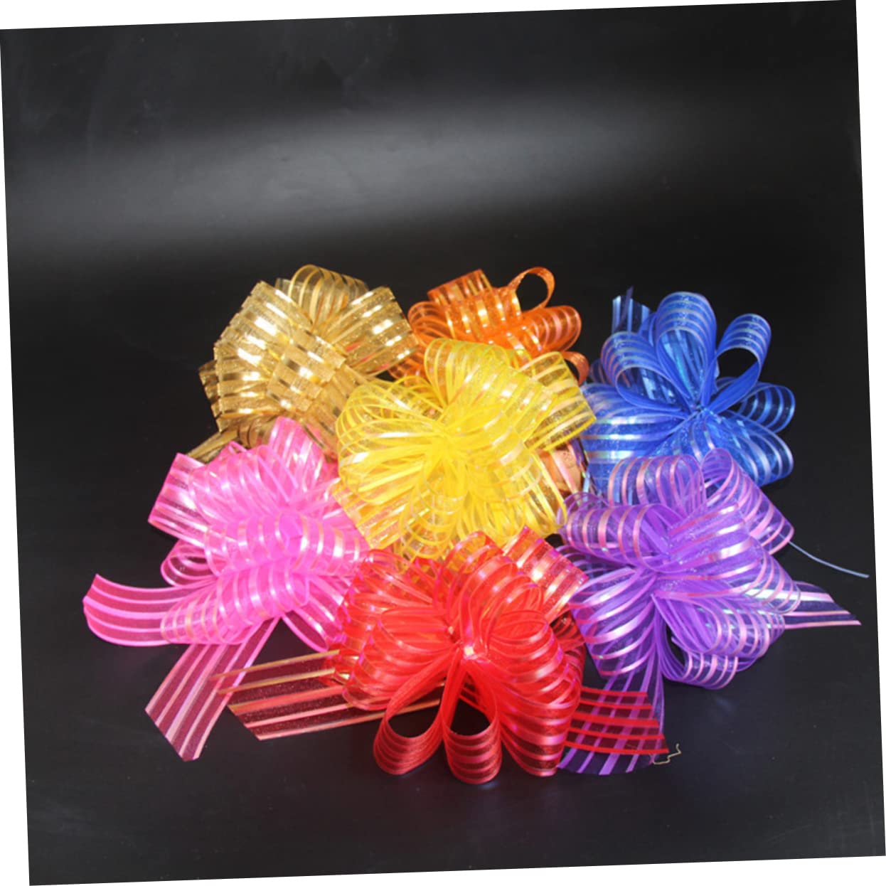 FOMIYES 36 Piezas Tirar Lazos para de Navidad del árbol de Navidad Lazo de Organza moños navideños bombonera de Boda decoración de Lazos de Boda Rosa