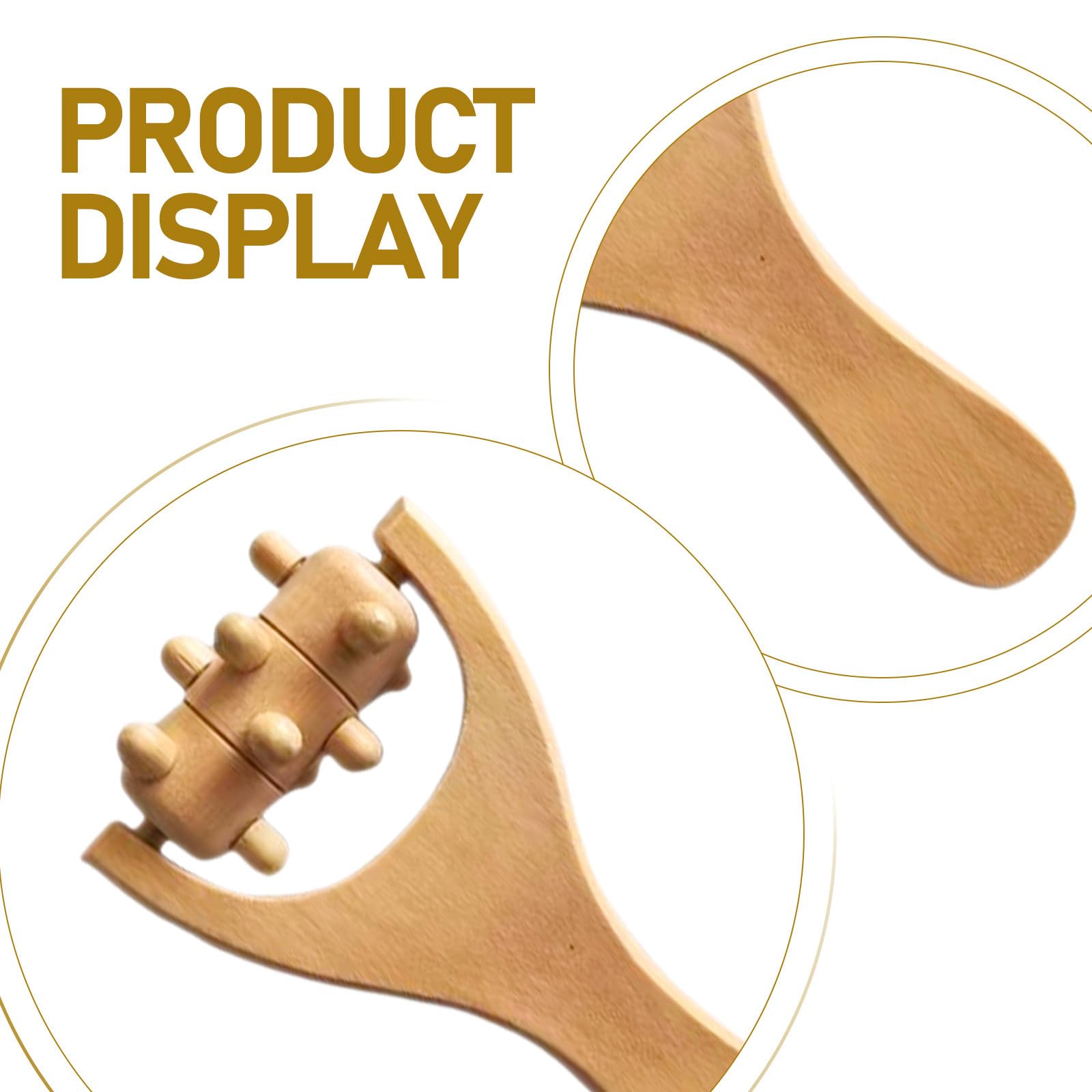 4 piezas Rodillos de Masaje de Madera para Espalda Cuello Pies Brazos Herramientas Portátiles de Madera Natural Ergonómicas Alivio Muscular para Cuerpo Completo