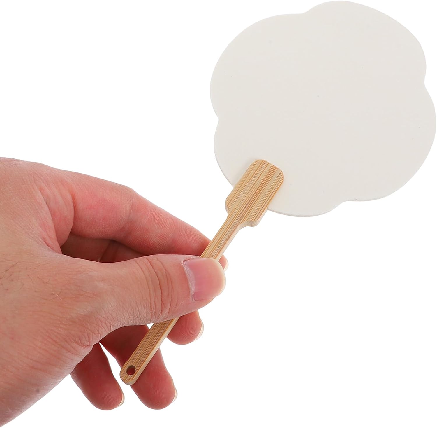 DIY Hand Fans Paper Wood Blank for Crafting Xmas Church Guests image 3