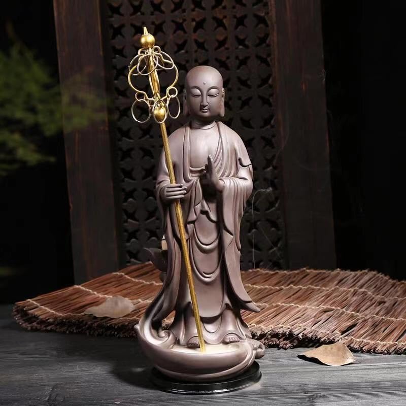 Bruciatore di incenso Statua di Buddha Bruciatore di incenso riflusso Casa Decorazione interna creativa Ornamenti in ceramica Incensiere