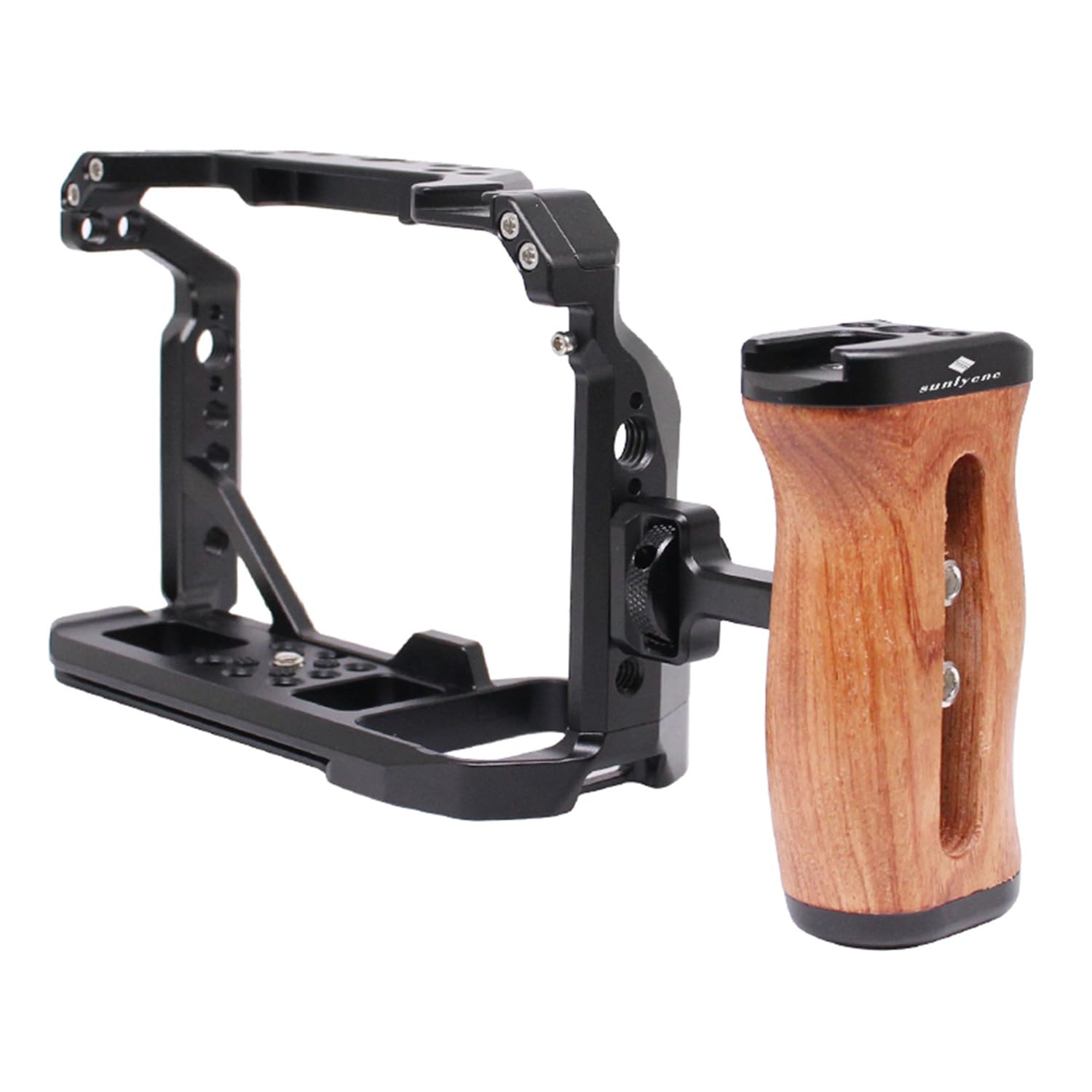 Poignée latérale en bois compatible avec ARRI 6,35 mm et 9,5 mm, poignée gauche/droite réglable pour EOS R50V/RP/R50/R100/R7/R8, Alpha A7R V/A7 IV/A7S III/7R V/S III/A7R IV, A6700/FX30/FX3, Z