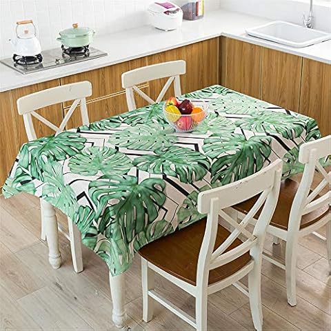 FANSU Rectangular Waterproof Tablecloth with Plants Design Cover