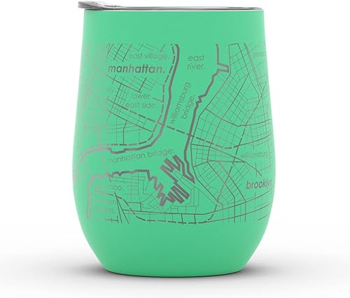 Vista 1118 de Well Told Lexington Kentucky Map - Vaso de vino aislado con grabado de mapa de Kentucky, taza de acero inoxidable grabada (12 onzas, verde domingo)