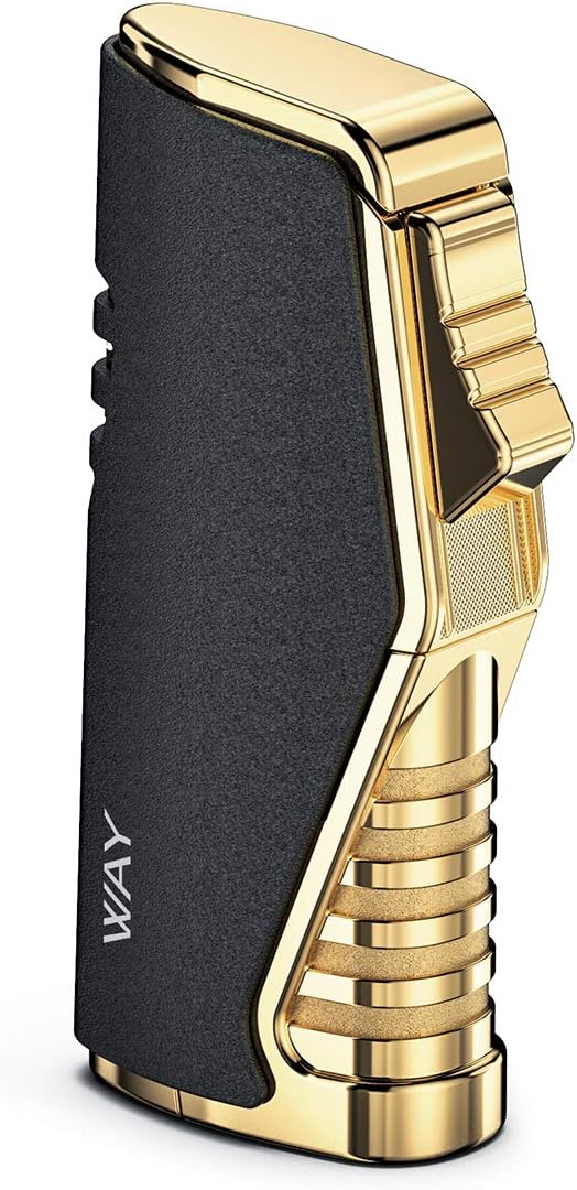 VVAY Triple Jet Flame Lighter Windproof Butane Gas Refillable Turbo Torch Lighter (Sold Without Gas)