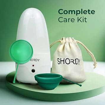 Shordy Menstrual Disc (2-Pack) with Electric Sterilizer Small and Large Reusable Period Disc Starter Kit 12-Hour Leak-Free Protection Soft Medical Grade Silicone