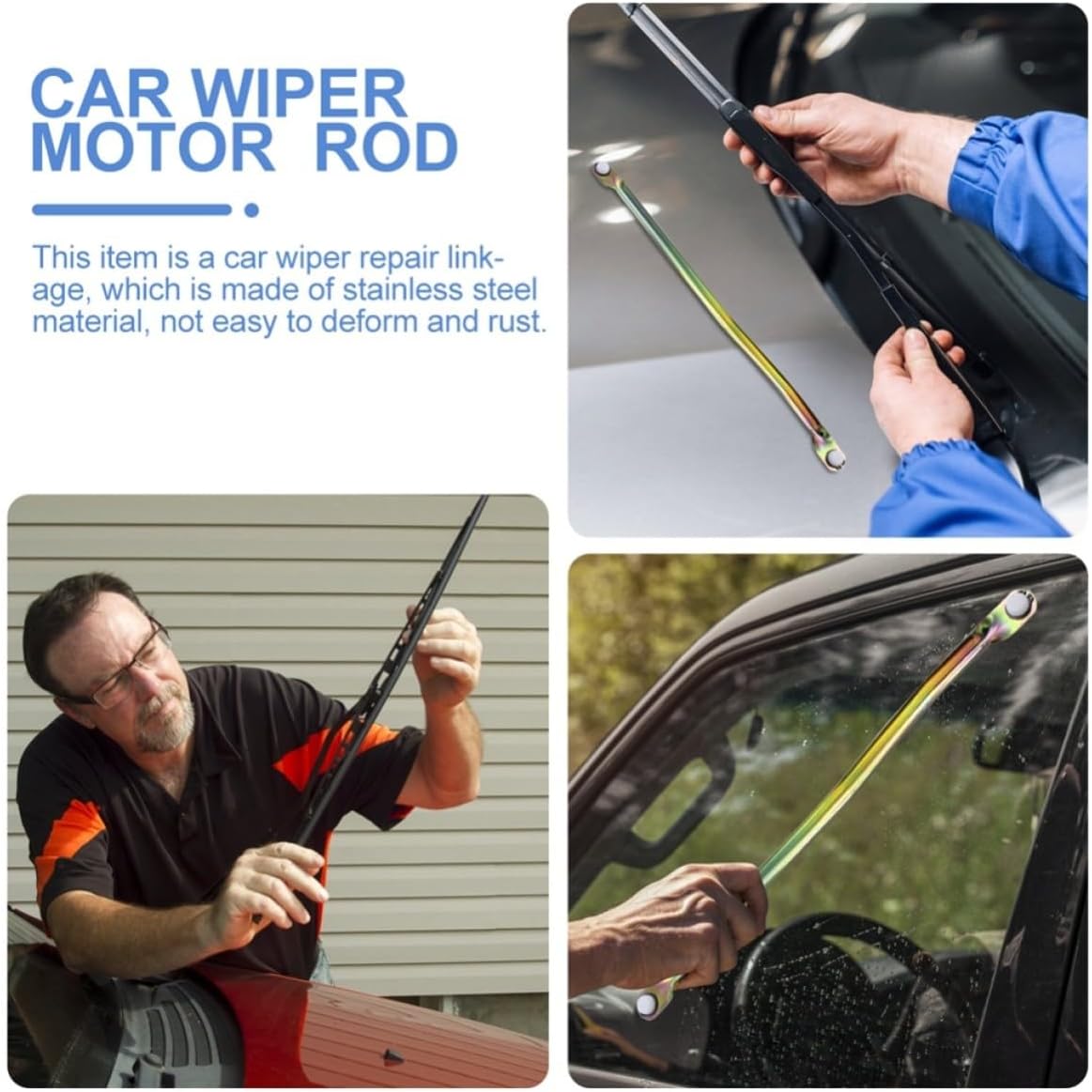 STOBAZA 2pcs Auto Wiper Motor Linkage Rod Replacement Kit Compatible with 2007-2015 Compact Suv Windshield Wiper Transmission Assembly for Car Repair