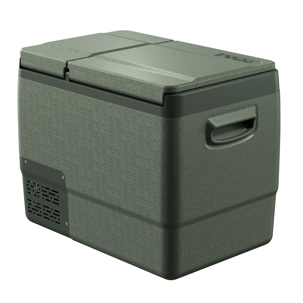 Yolco DX40 Pistachio lodówka kompresorowa 39 l – mobilna lodówka i zamrażarka, sterowanie za pomocą aplikacji, Dual-Zone, 12/24 V i 230 V, cicha i energooszczędna, idealna na kemping, do samochodu i