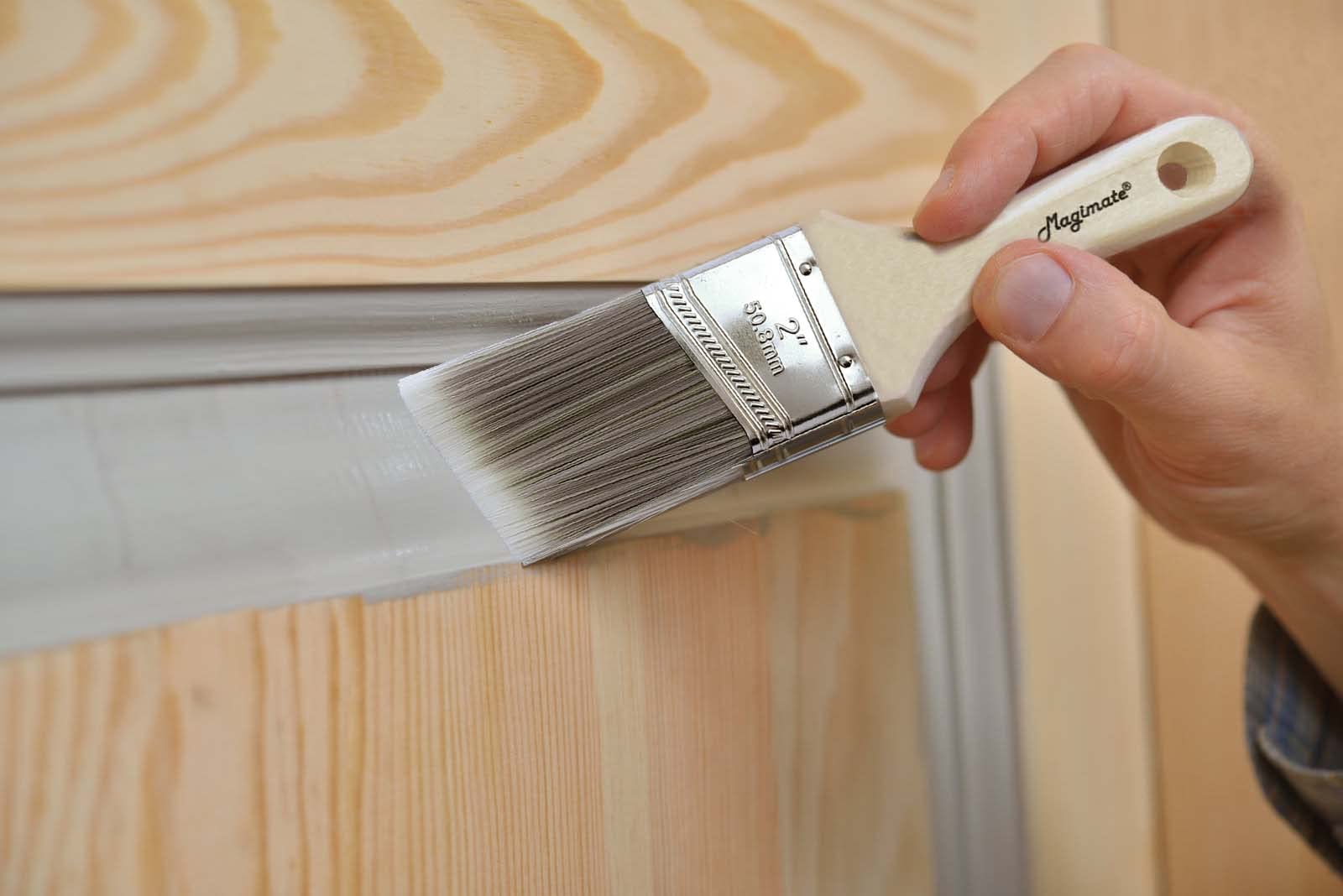Magimate Pennelli angolari da 5,1 cm, confezione da 12 pezzi, con manico corto in legno e setole sintetiche per dipingere finestre, battiscopa, armadi, recinzioni e pareti
