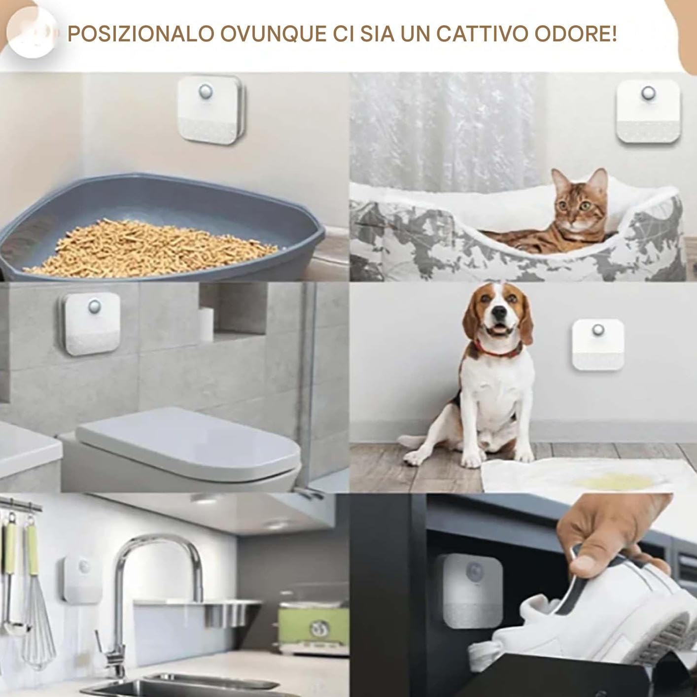 Eliminador De Olores Para Arenero Purificador De Aire Para Olores | Ambientador De Aire Para Arenero Con Sensor Automático Para Interiores Exteriores Suelo Sofá Mascotas