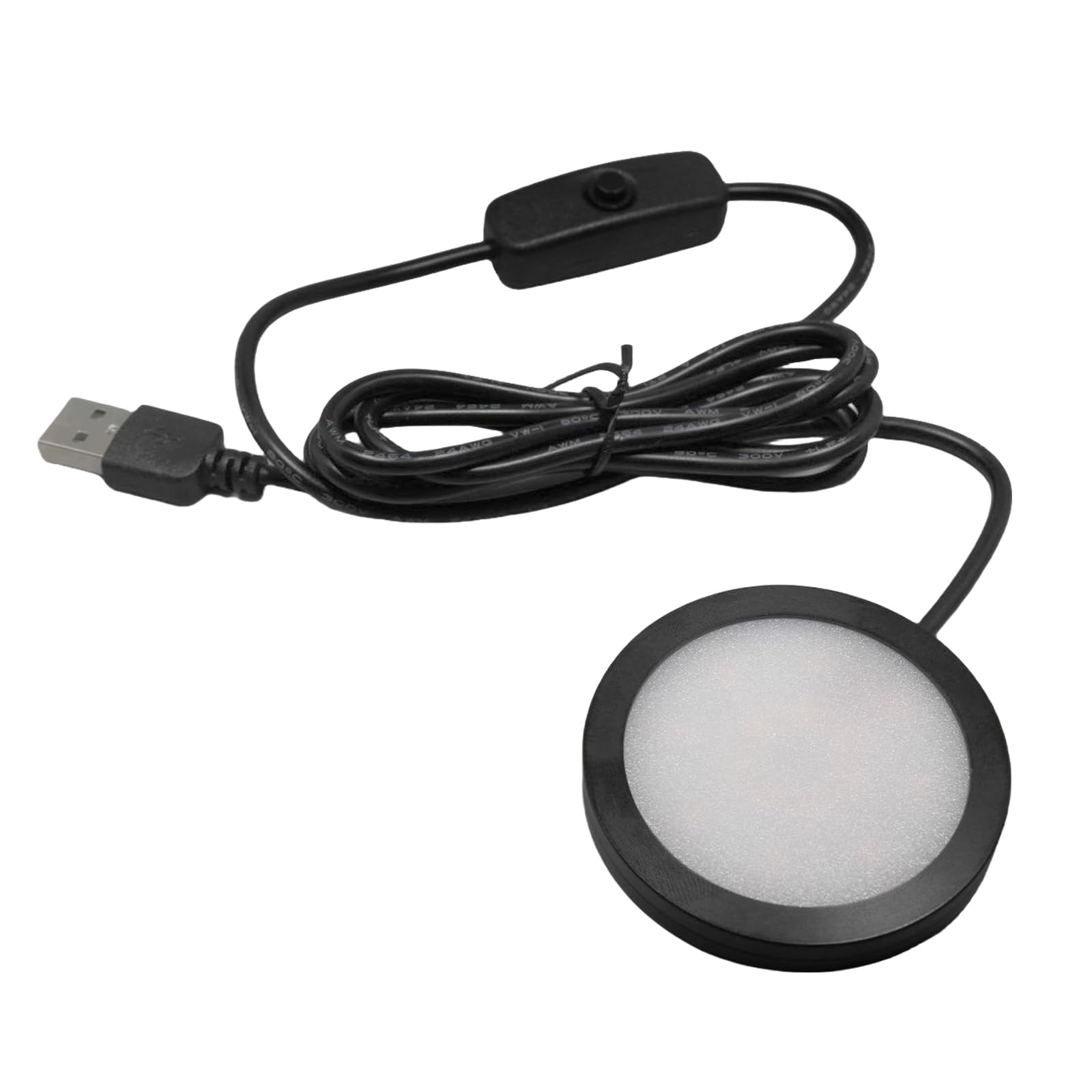 Kfwfuaee 5V3W USB LED Light with 59mm Round Base Desk Lamp Energy Efficient Under Cabinet Puck USB LED Light