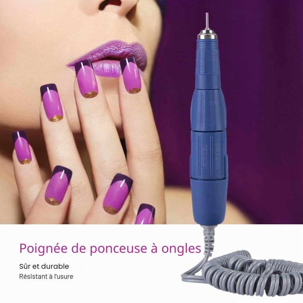 Poignée de Perceuse à Ongles, Machine de Manucure à Ongles électrique, Pièce à Main de Poignée de Perceuse à Ongles électrique 02L-2.35mm pour Machine de Manucure à Ongles (Bleu)